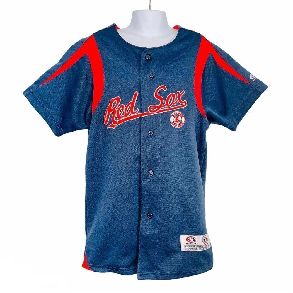 MLB Boston Red Sox Jersey Mens S Blue Short Sleeve